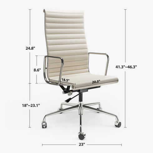 Gabriele Echtleder-Drehstuhl mit ergonomischer Rückenform
