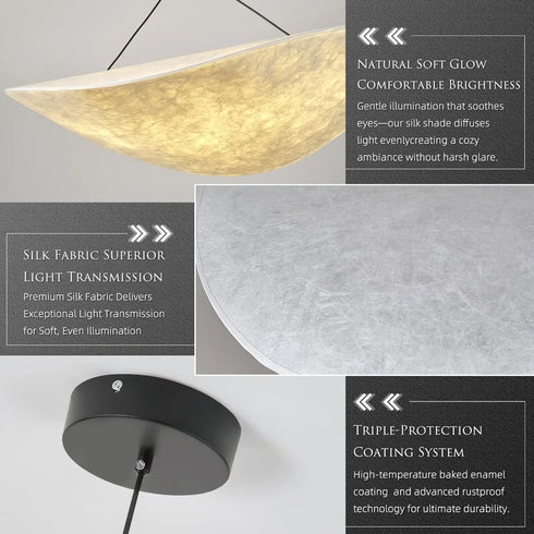 Elisa Japandi Wabi-Sabi Hängeleuchte mit Seidenschirm | Shiraki