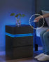 Yuna Nachttisch mit LED-Beleuchtung und 3 Schubladen | Shiraki