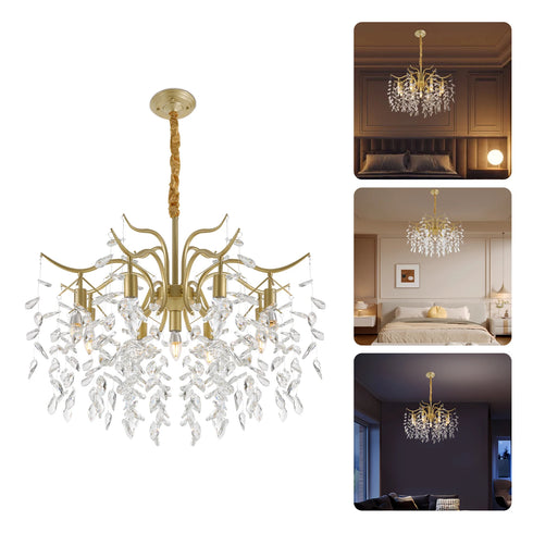 Belle Kristall Kronleuchter goldener Ast-Look | Shiraki