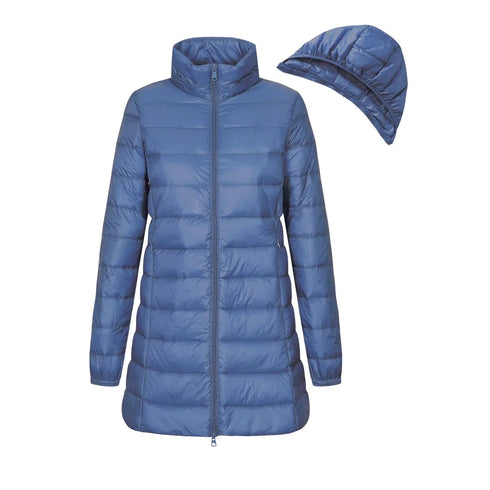 DAMEN WINTER DAUNENJACKE MIT VERSTELLBARER KAPUZE