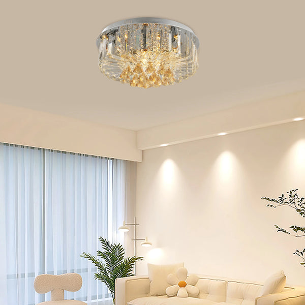 Lumi Kristall Deckenleuchte 6-flammig LED E14 mit Fernbedienung | Shiraki
