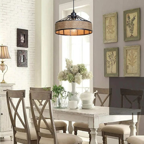 Linnea Vintage Wandleuchte Rattan & Holz E27 | Shiraki