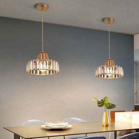 Thea – Moderne Nordische Pendelleuchte aus Eisen & Kristall | Shiraki
