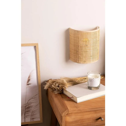 Marceline Wandleuchte Bambus & Metall | Shiraki