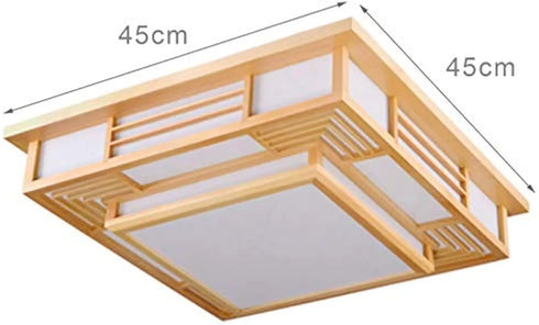 Seikiri – Japanische LED-Deckenleuchte Holz Quadratisch | Shiraki