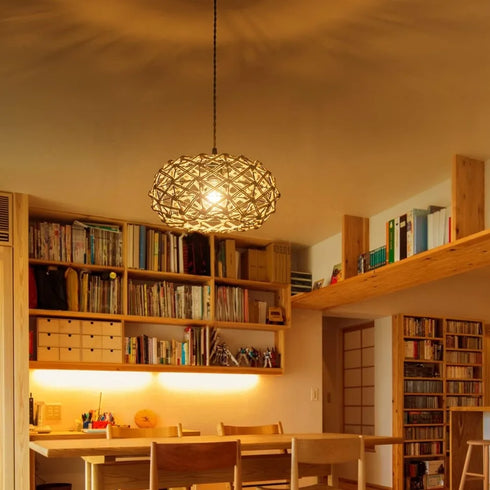 Alessia Pendelleuchte Rattan E27 Dimmbare Plug-in | Shiraki