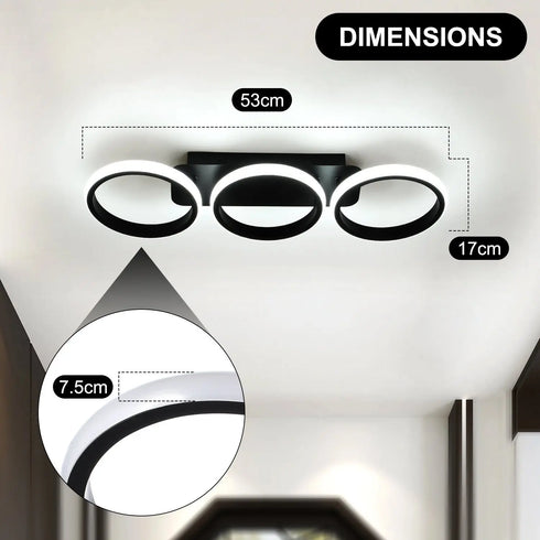 Vionne – LED Deckenleuchte 12W Drei-Ring Design | Shiraki
