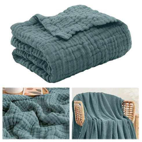 Brooklyn Musselin-Decke 150×200 cm Baumwolle atmungsaktiv | Shiraki