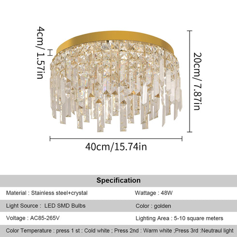 Adrienne – Moderne LED-Kristall-Kronleuchter-Deckenleuchte | Shiraki