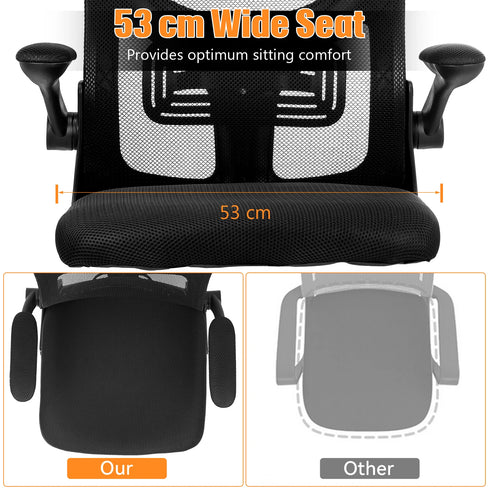 Leonardo Ergonomischer Bürostuhl mit Netzrücken & Flip-Up Armlehnen