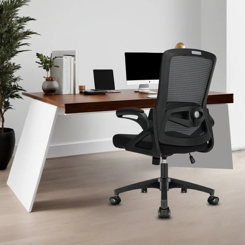Emanueleo Ergonomischer Bürostuhl mit 90°-Armlehnen und Lendenstütze