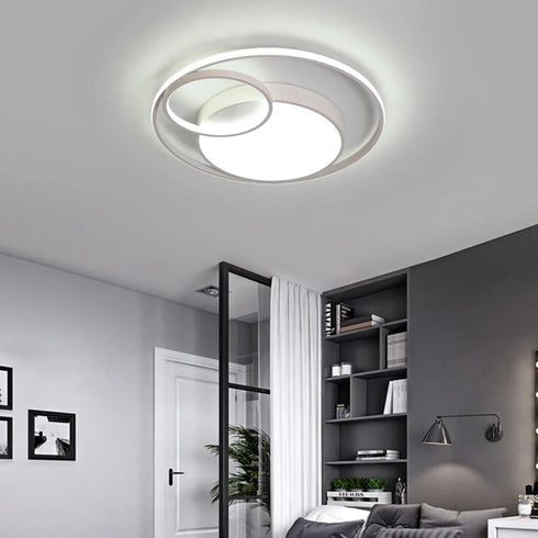 Helena Moderne runde LED-Deckenleuchte 55W aus Acryl & Eisen | Shiraki
