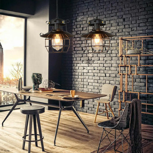 Éloise Industrielle Käfig-Pendelleuchte im Farmhouse-Stil | Shiraki