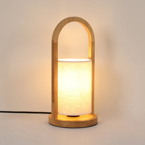Vilde Vintage Tischlampe E27 Holz & Metall | Shiraki