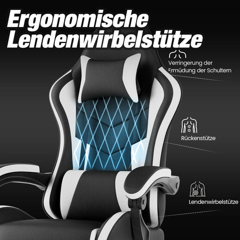 Armando Ergonomischer Gaming-Stuhl mit Fußstütze und Komfort-Polsterung