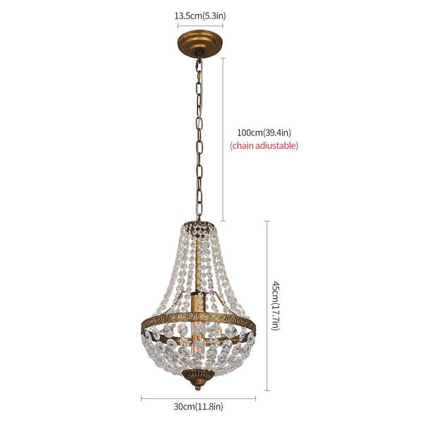 Margaux Stilvoller Kristall-Kronleuchter im Retro-Korb-Design | Shiraki