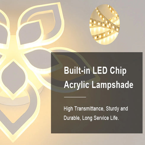 Leif LED Deckenleuchte 5-flammig Blütenform Weiß | Shiraki