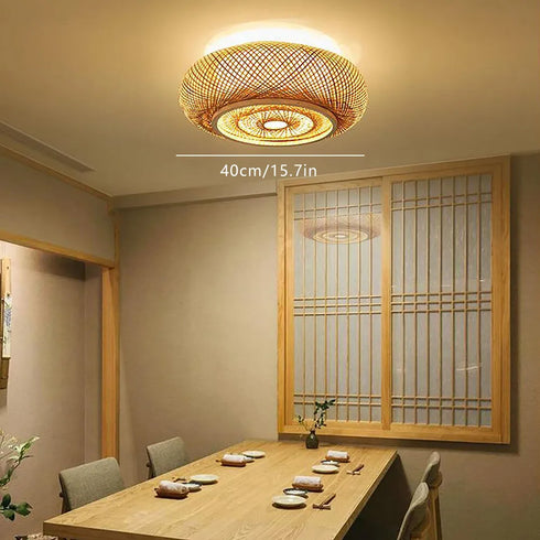 Sigrid Rattan Deckenleuchte Handgewebt | Shiraki
