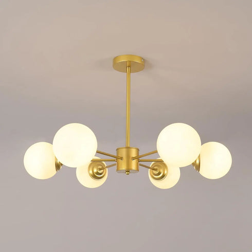 Elina Sputnik Deckenleuchte 6-flammig Gold Glas | Shiraki