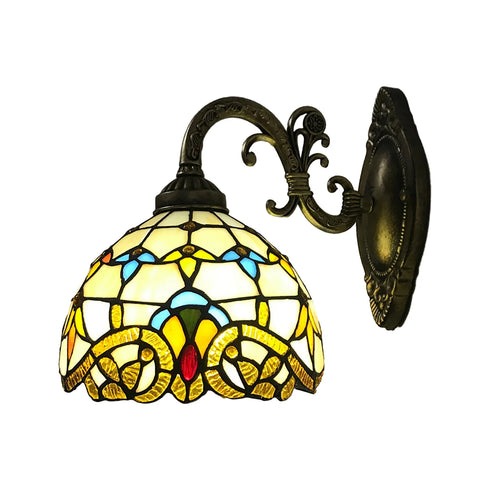 Freya Tiffany Stil Wandleuchte mit Buntglas | Shiraki