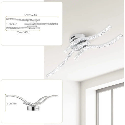 Aurora LED Deckenleuchte Wellenform Acryl | Shiraki