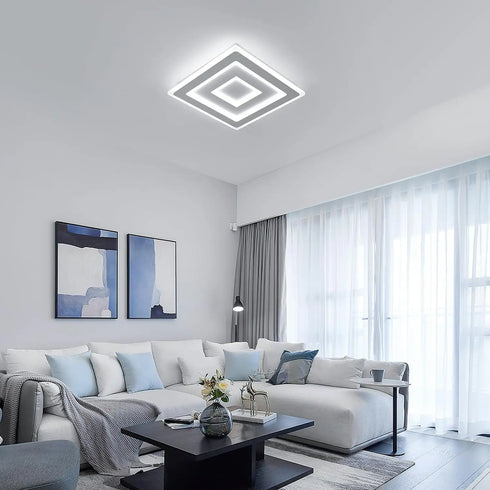 Liv Moderne LED Deckenleuchte quadratisch Acryl | Shiraki