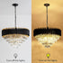 Vittoria 3-stufiger Schwarz-Gold Kristall-Kronleuchter | Shiraki