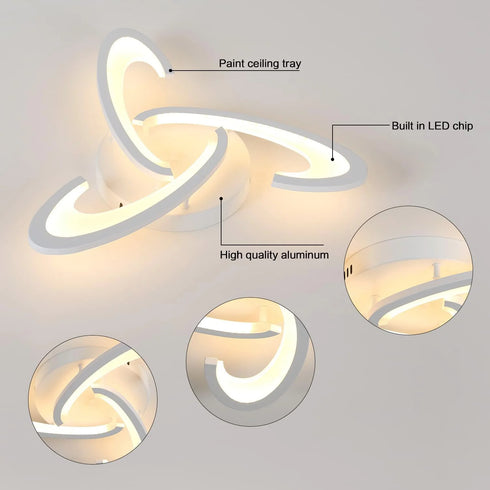 Noelle Dimmbares LED-Deckenlicht mit Fernbedienung 3-flammig | Shiraki