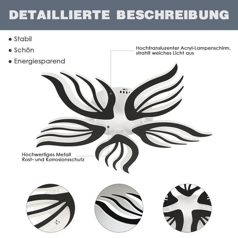 Finn LED Deckenleuchte Blumenform dimmbar | Shiraki