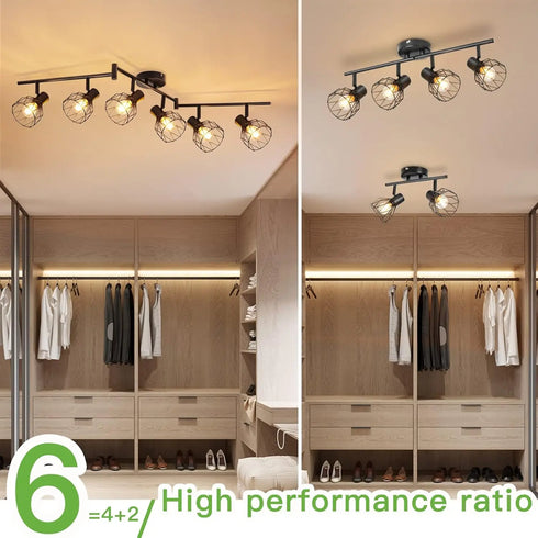Noira – Schwenkbare LED-Deckenleuchte 6-flammig im modernen Stil | Shiraki