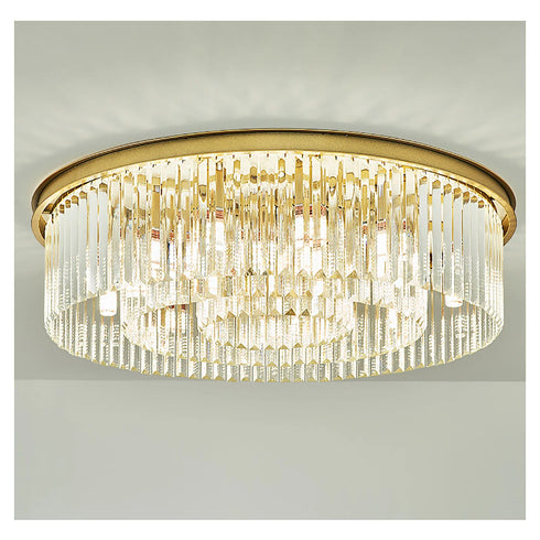 Sabine Kristall-Deckenleuchte Elegante Gold-Kristalllampe