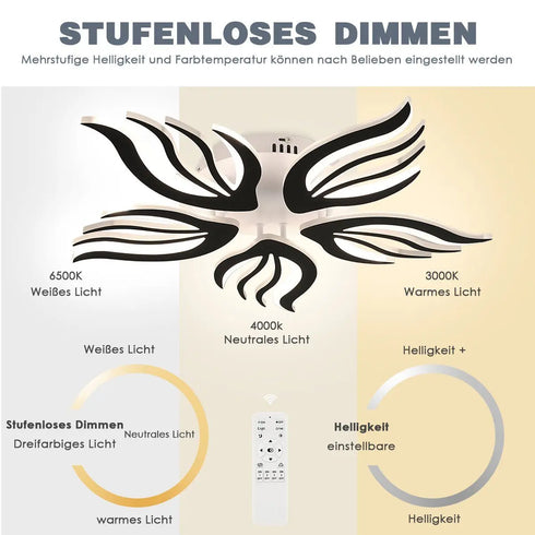 Finn LED Deckenleuchte Blumenform dimmbar | Shiraki