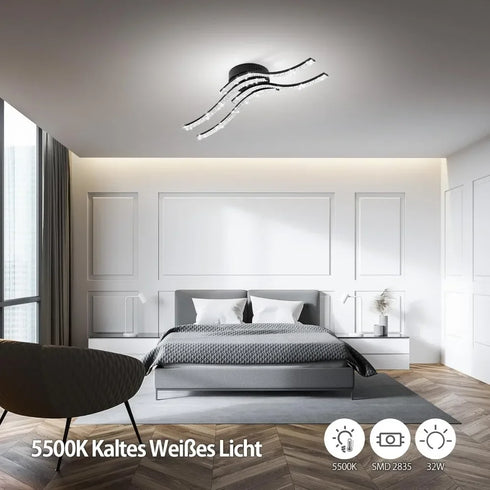 Helena LED-Deckenleuchte Metall Gebogenes Design | Shiraki