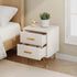 Natsumi 2-teiliger Nachttisch Beige 2 Schubladen PU und Gold | Shiraki