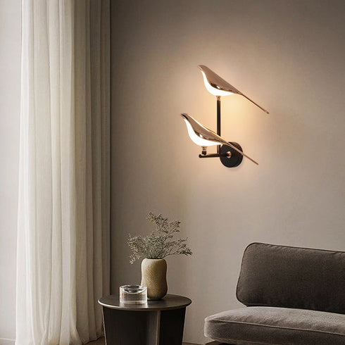 Sofie LED Wandleuchte Nordic Golden Bird Design | Shiraki