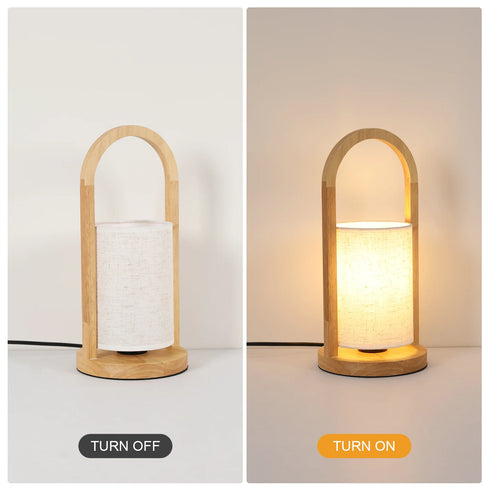 Vilde Vintage Tischlampe E27 Holz & Metall | Shiraki