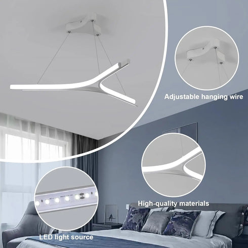 Sanna LED Pendelleuchte dreieckig 30 W 6500 K Weiß | Shiraki