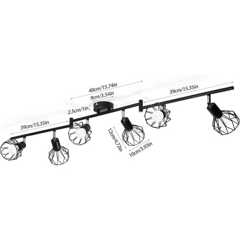 Noira – Schwenkbare LED-Deckenleuchte 6-flammig im modernen Stil | Shiraki