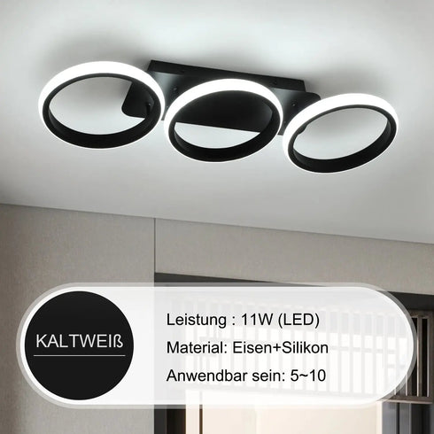 Vionne – LED Deckenleuchte 12W Drei-Ring Design | Shiraki