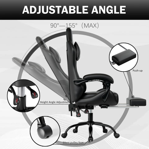 Luca Ergonomischer Gaming-Stuhl mit Fußstütze
