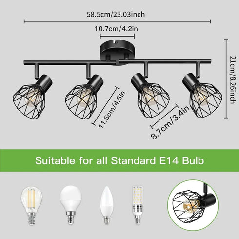 Margaux – 4-flammige schwenkbare LED-Deckenleuchte | Shiraki
