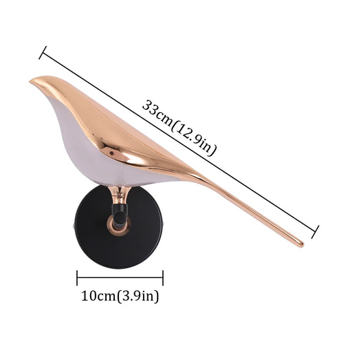Sofie LED Wandleuchte Nordic Golden Bird Design | Shiraki