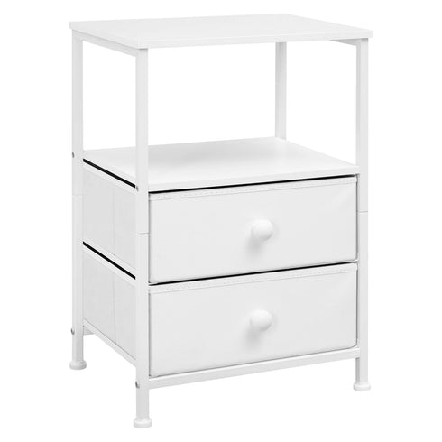 Aiko Nachttisch aus Vliesstoff mit 2 Schubladen und Stauraum | Shiraki