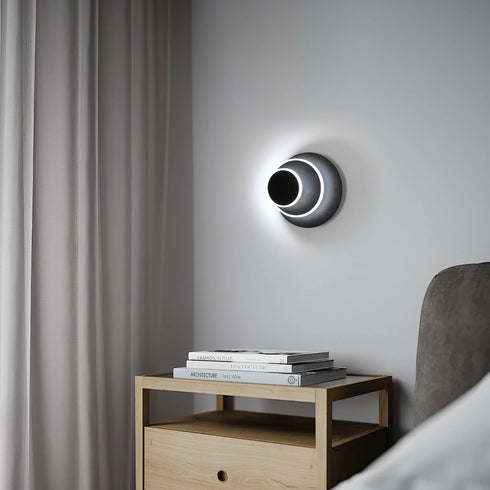 Rolf LED Wandleuchte rund drehbar Schwarz | Shiraki