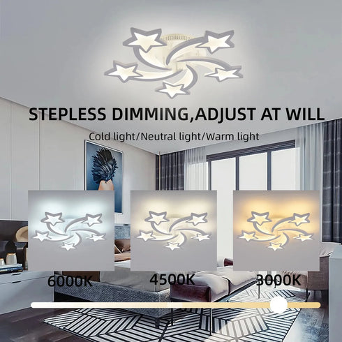 Véla – Nordische LED-Deckenleuchte mit Stern-Design | Shiraki