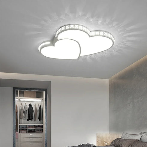 Eira LED Deckenleuchte Herzform Kristall Acryl 48W Kaltweiß | Shiraki
