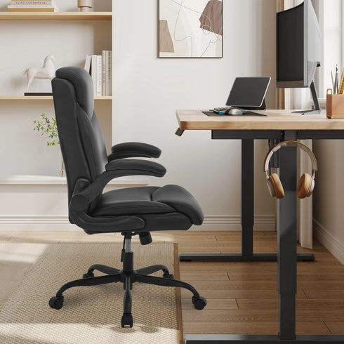 Leonardo Ergonomischer Bürostuhl mit höhenverstellbarem Sitz & klappbaren Armlehnen