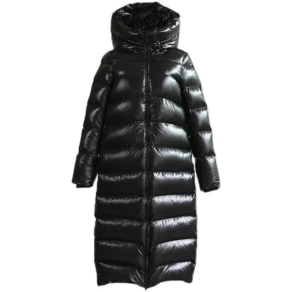 STYLISCHE DAMEN DAUNENJACKE MIT LÄNGEREM SCHNITT