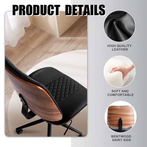 Lorenzo – Samt-Bürohocker mit Rollen Niedriger Rückenlehne & Höhenverstellung